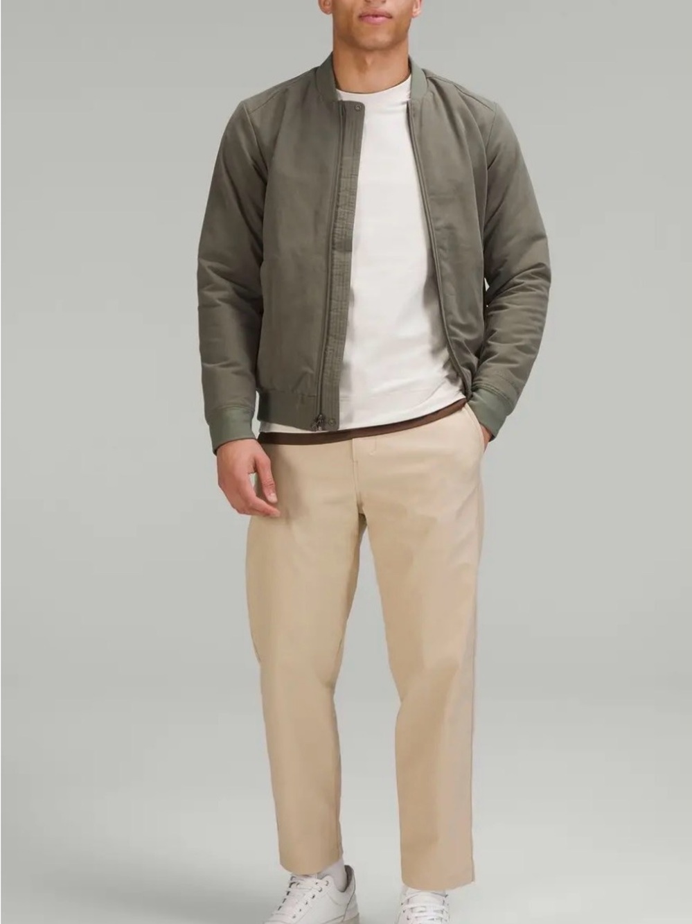 lululemon athletica Men's Relaxed Tapered Smooth Twill Trousers Sand Khaki 34